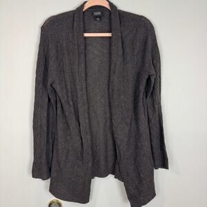Eileen Fisher Grey Alpaca Blend Open Front Cardigan Medium